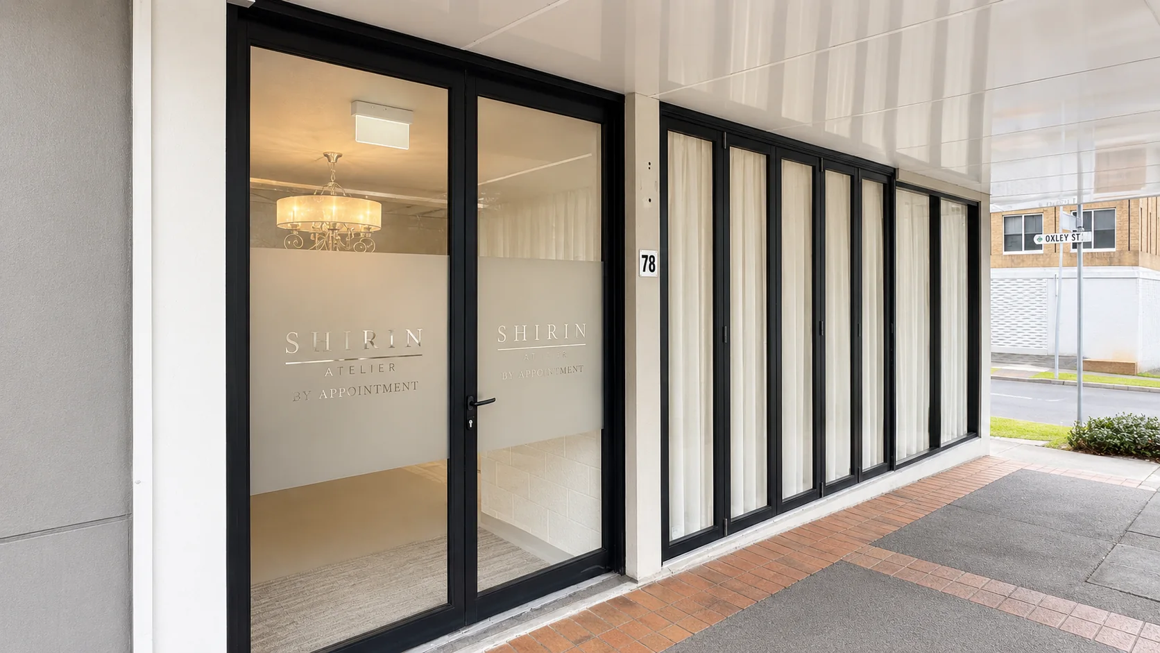 The entrance to SHIRIN Atelier in St Leonards