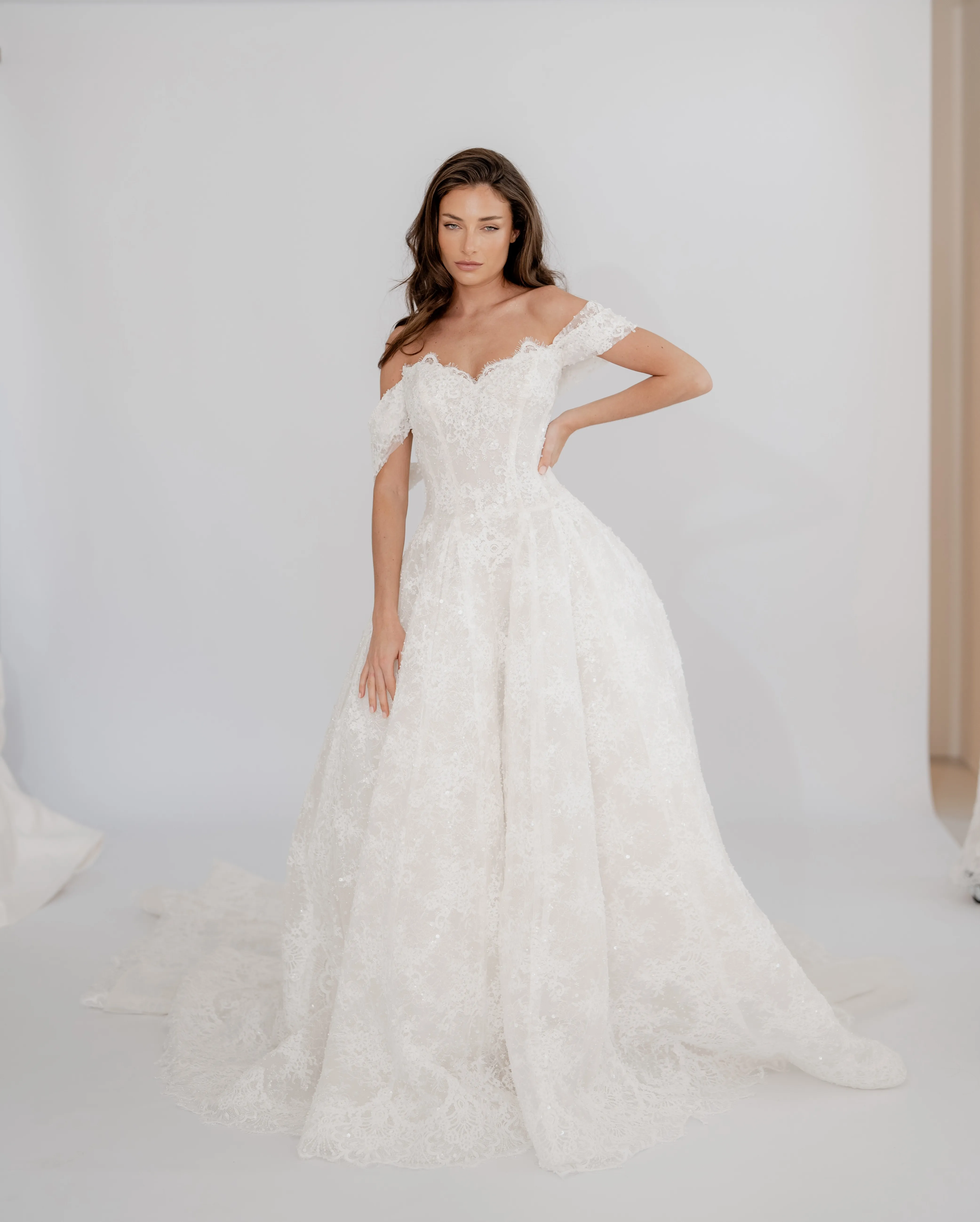 Amara lace ball gown with a structured corset, thumbnail 8
