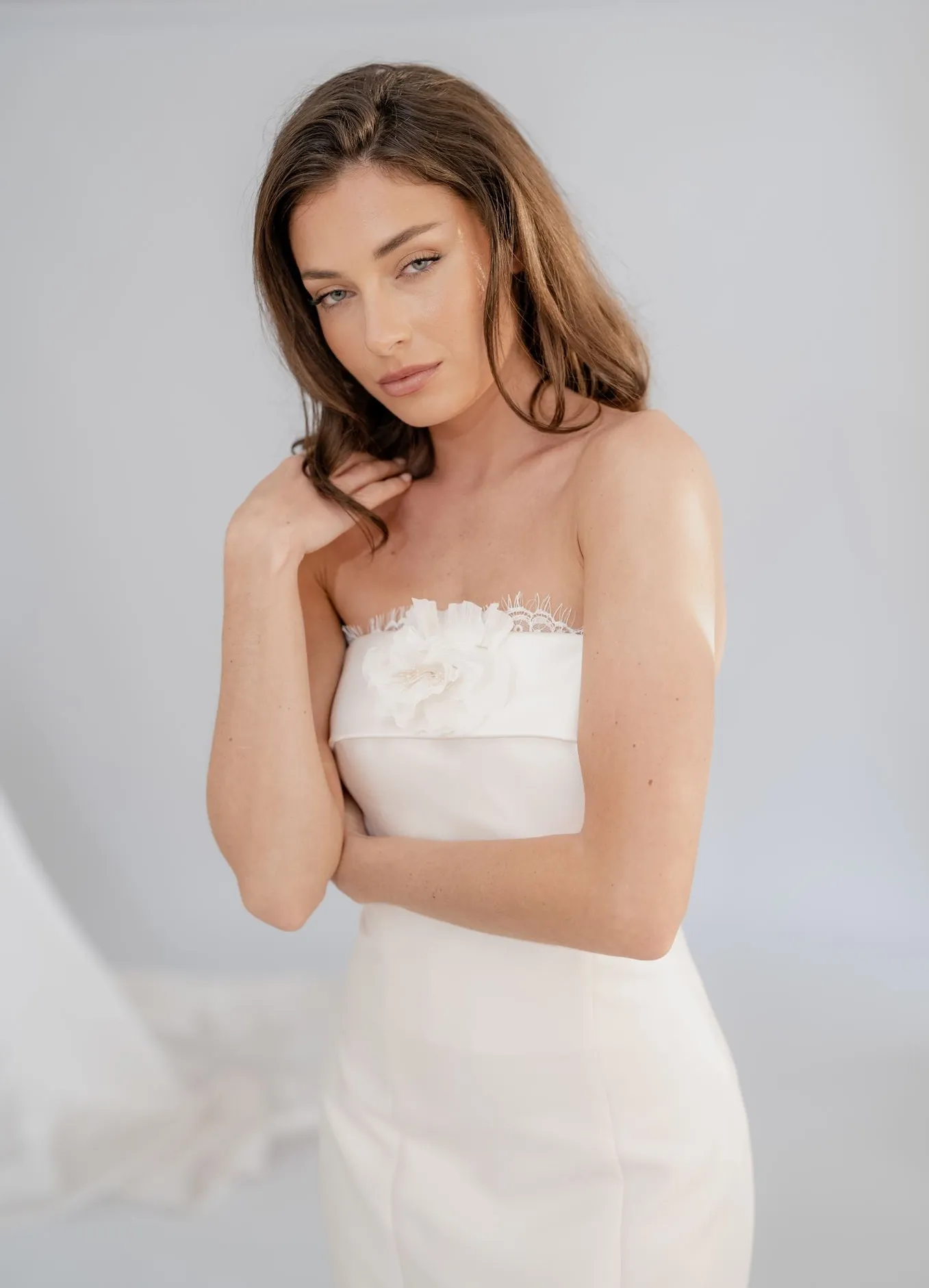 Solene strapless Mikado wedding dress, thumbnail 4
