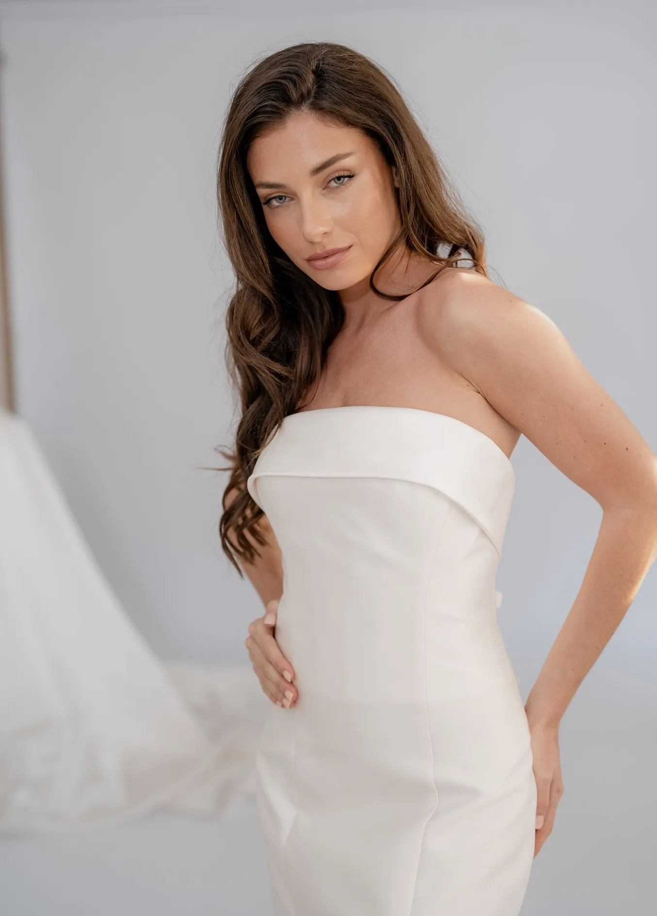 Solene strapless Mikado wedding dress, thumbnail 7