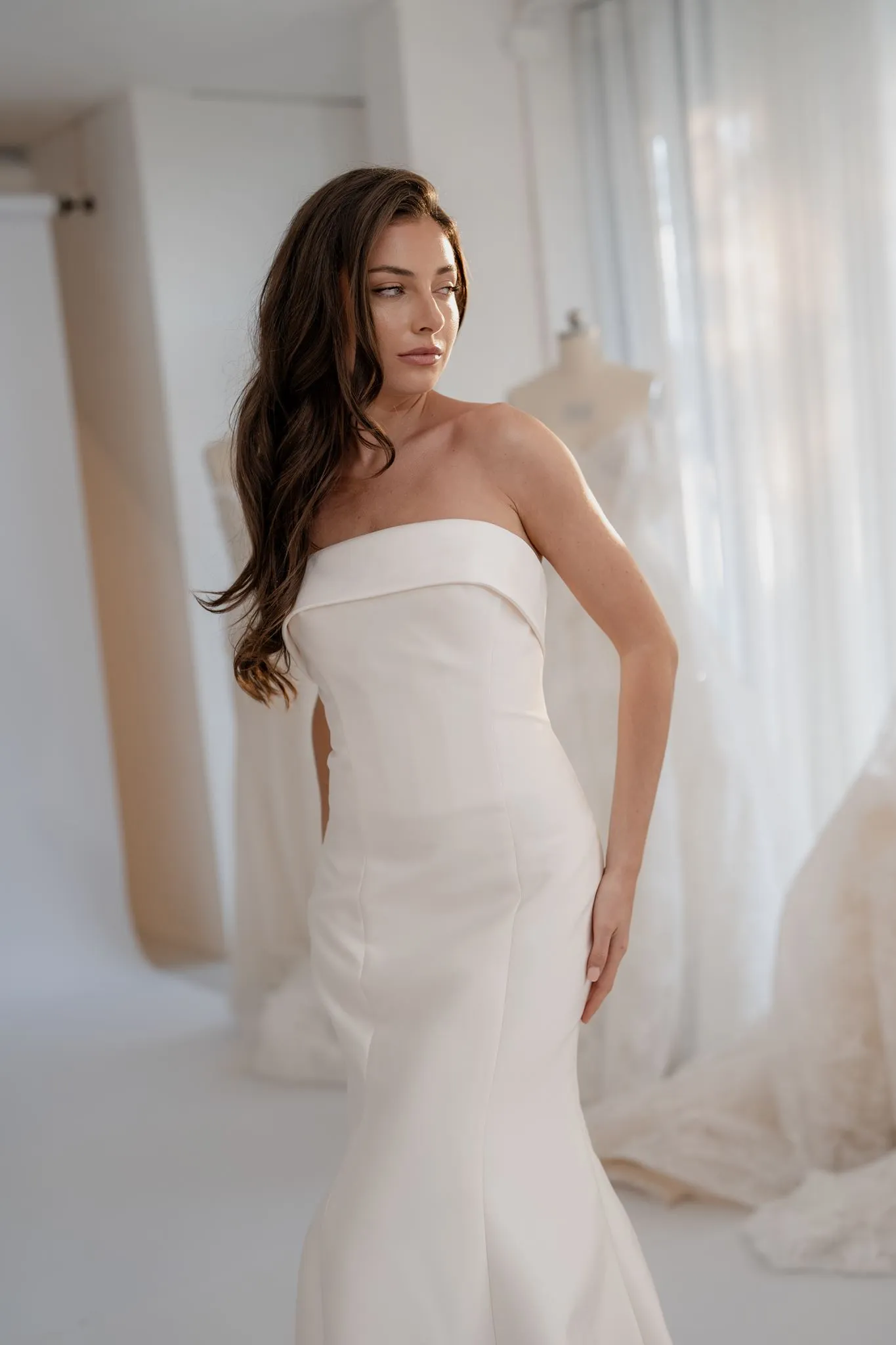 Solene strapless Mikado wedding dress, thumbnail 8