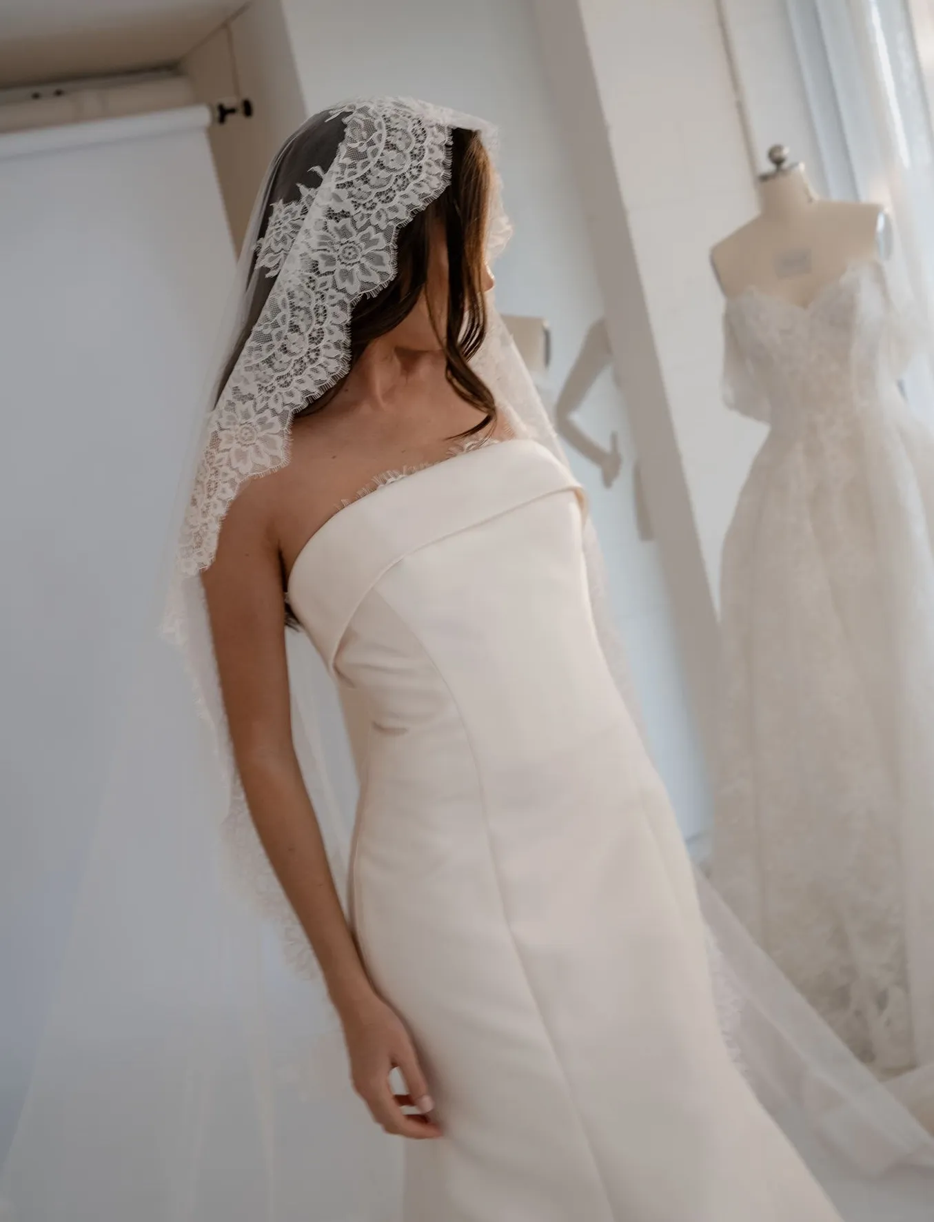 Solene strapless Mikado wedding dress, thumbnail 9