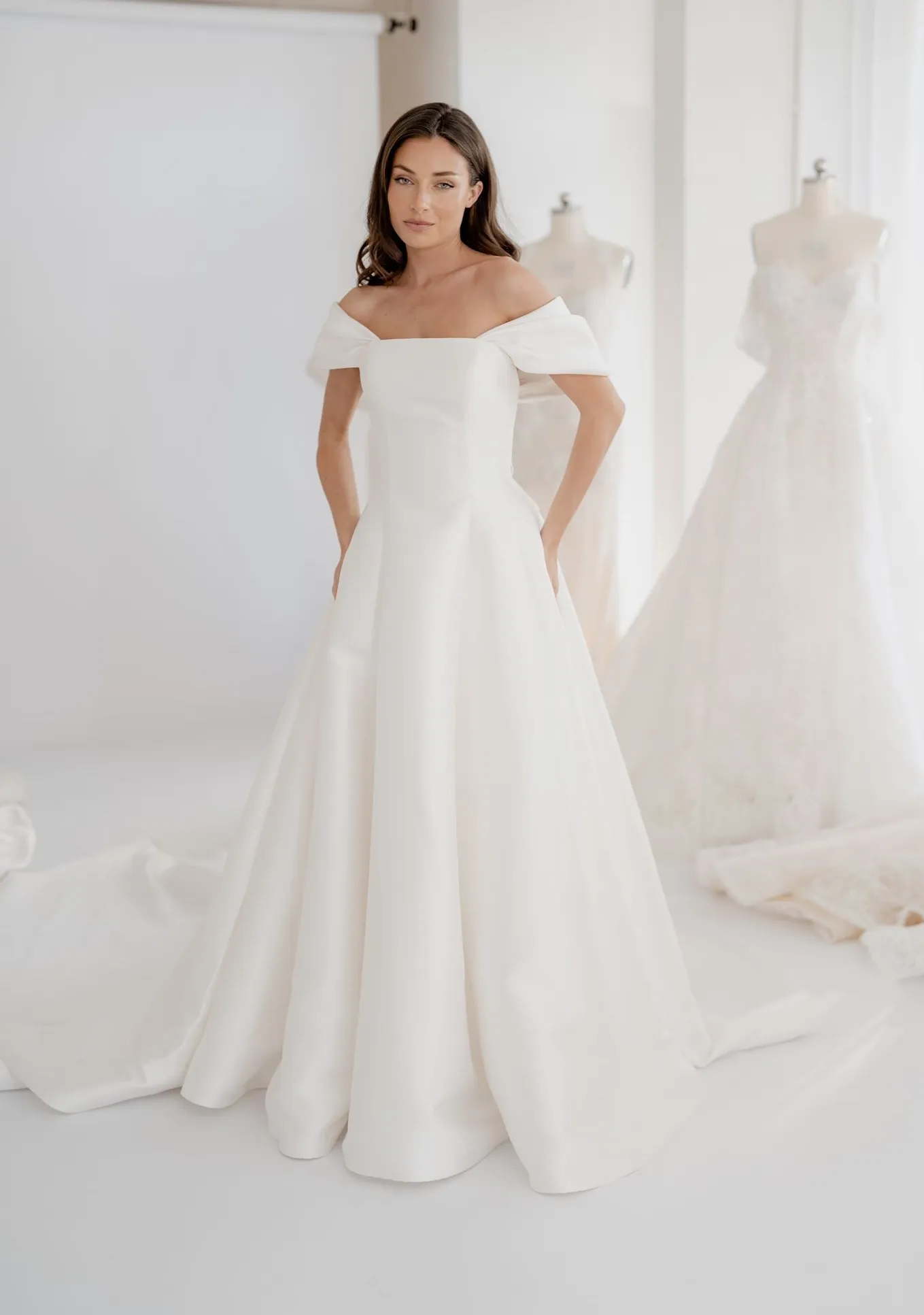 Vienna structured Mikado A-line gown