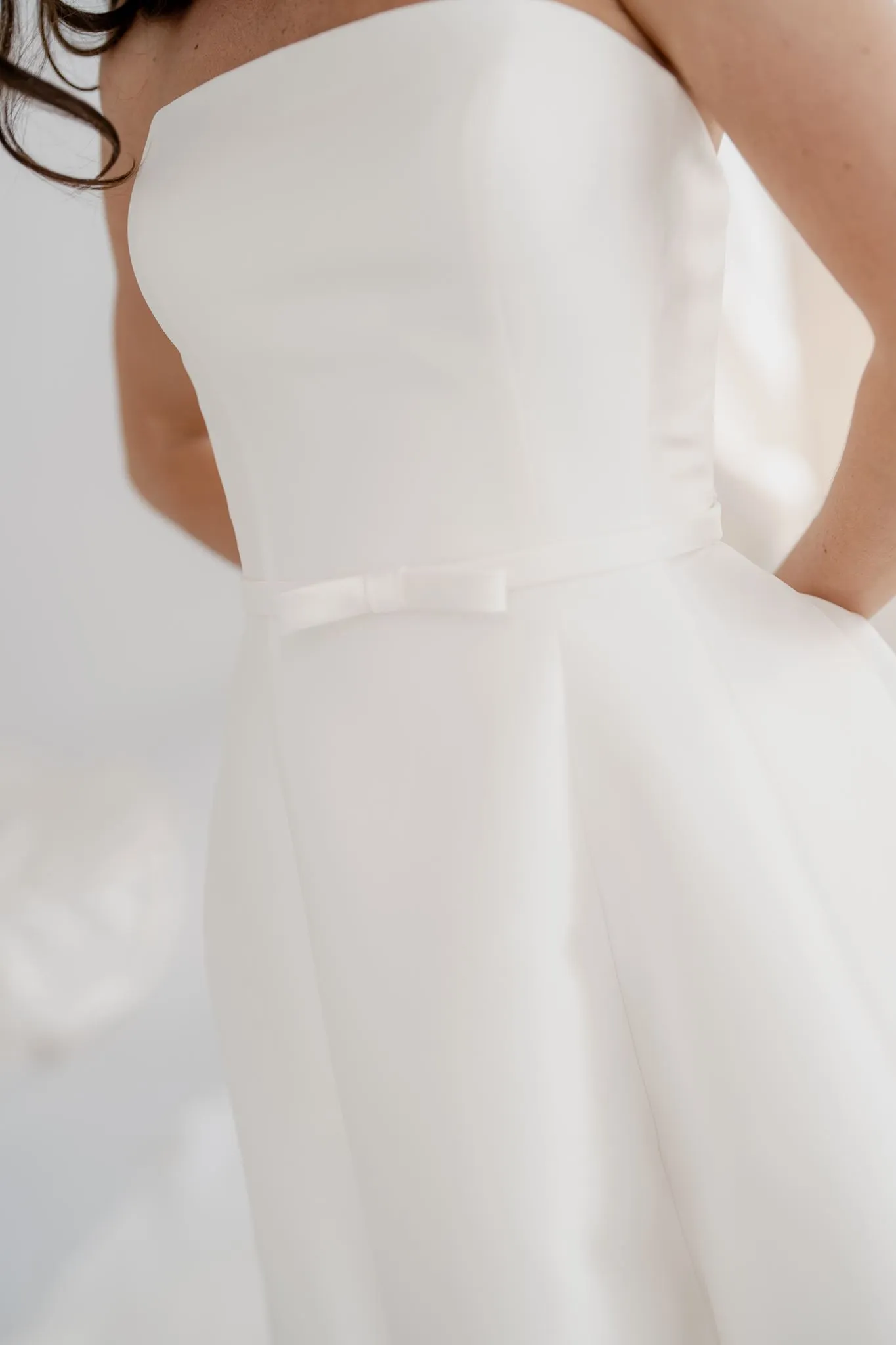 Vienna structured Mikado A-line wedding dress, thumbnail 11